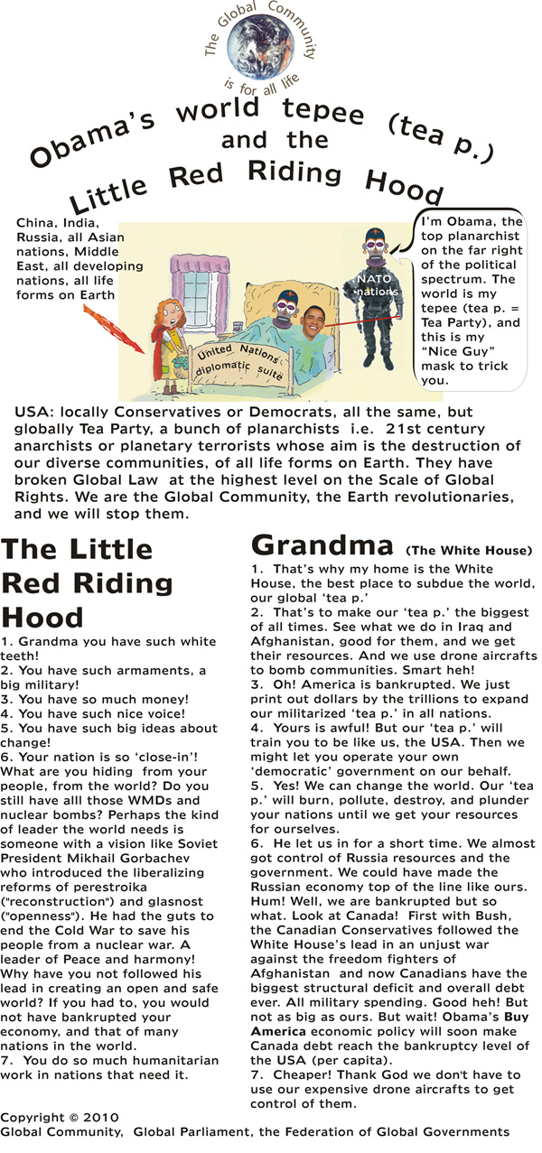  Obama world tepee (tea p.) and the Little Red Riding Hood