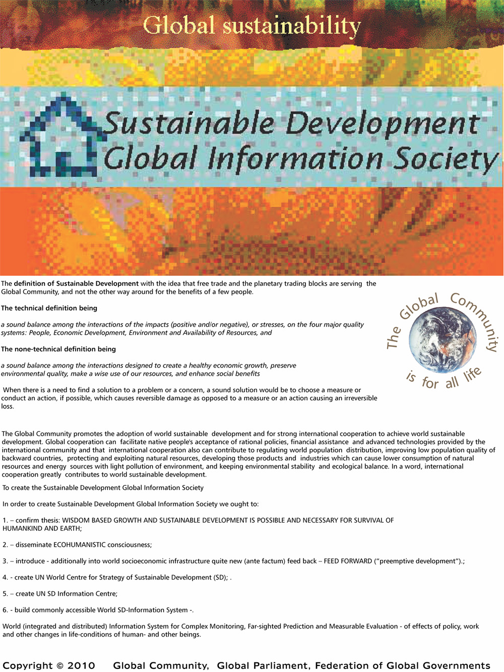  The Sustainable Development Global Information Society website is managed by Leslaw Michnowski 