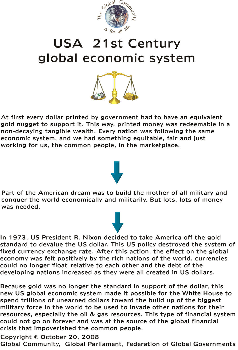  USA 21st century global economic system 