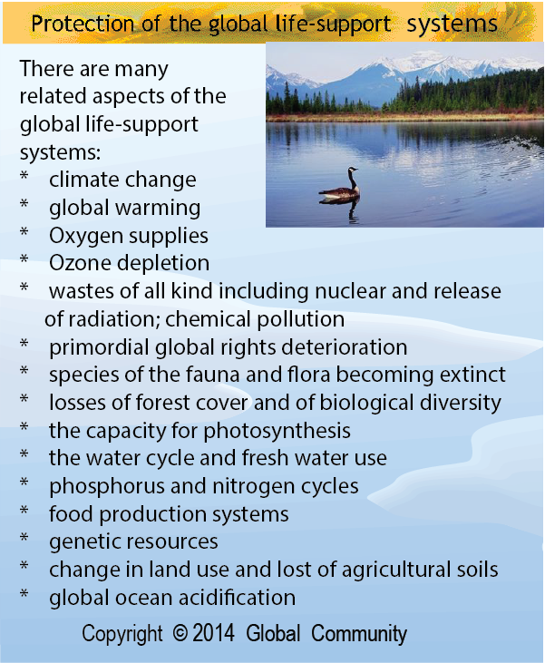 Global life-support systems of our planet.