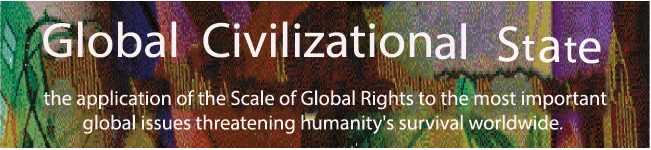 Global Civilizational State al State: the application of the Scale of Global Rights to the most important global issues   threatening humanity's survival worldwide.