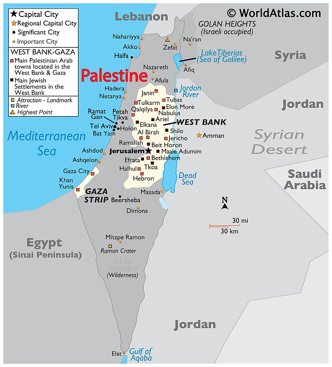 Physical Map of Palestine. 